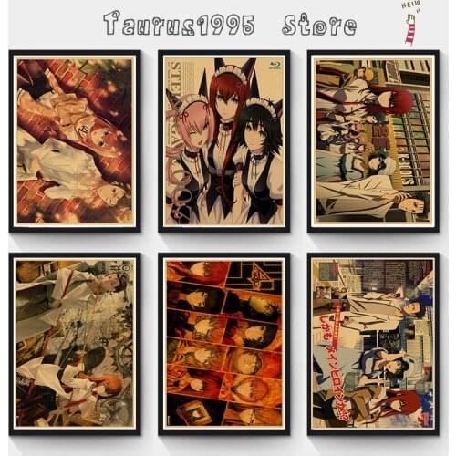 New Steins Gate Makise Kurisu Christina Anime manga Kraft paper poster wall Poster Scroll