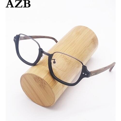 Optical Wood Glasses Frame Men Clear Lenses Glasses Computer Protection Myopia Prescription Retro Spectacles Eyeglasses Frames