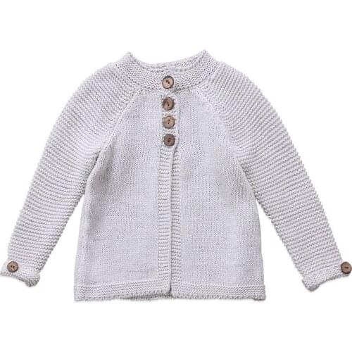 Kids Girls Coat Knitted Sweaters Autumn Winter Warm Solid Color Long Sleeve Button Knitwear Clothes Outfit 1-8Y