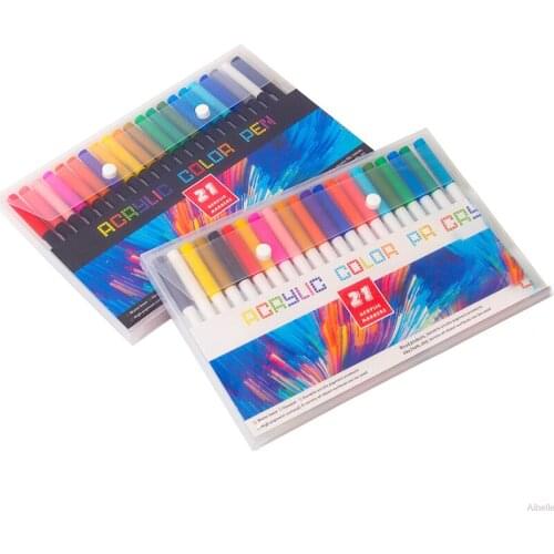 21/25 Color Permanent Acrylic Paint Marker Pens for Fabric Canvas , Art Rock Painting, Card Making, Metal and Ceramics, Glass