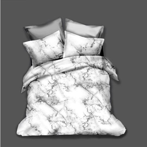 2-3 Pieces White Black Marble Bedding for Bedroom Comfortable Spread Double Bed Soft Duvet Cover Quality Quilt Cover Pillowcase