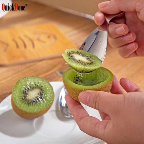QuickDone 2Pcs Stainless Steel Whale Ice Cream Spoon Grapefruit Fruit Flesh Dessert Pitaya Kiwi Metal Scoop Kitchen Tool AKC5308