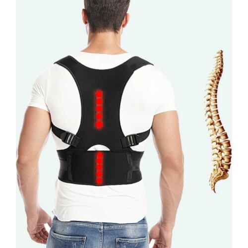 Magnetic Therapy Adjustable Posture Corrector Back Support Shoulder Humpback Lumbar Belt Strap Neck Back Spine Brace Pain Relief