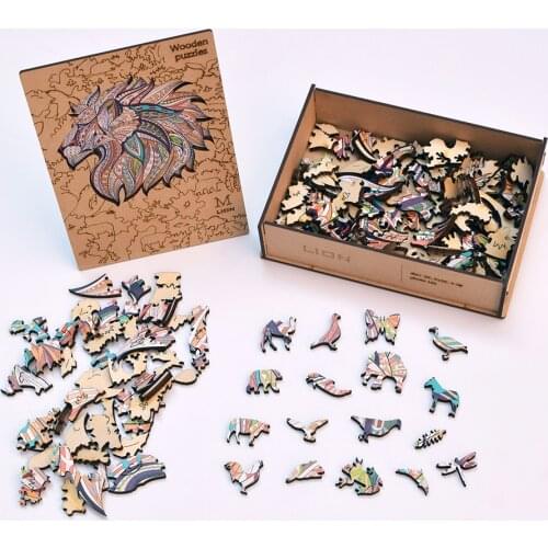 Christmas Wooden Jigsaw Puzzles For Adults Unique Shape Jigsaw Pieces Children DIY Best Gift for Kids Xmas Gift Wooden Puzzle