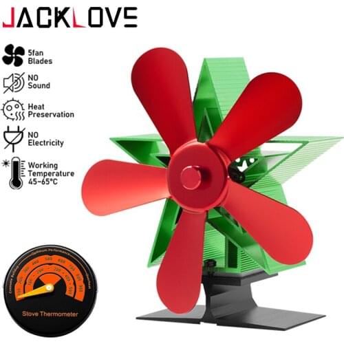 Christmas Type 4 Blades Heat Powered Stove Fan Log Wood Burner Ecofan Quiet Home Fireplace Fan Efficient Heat Distribution