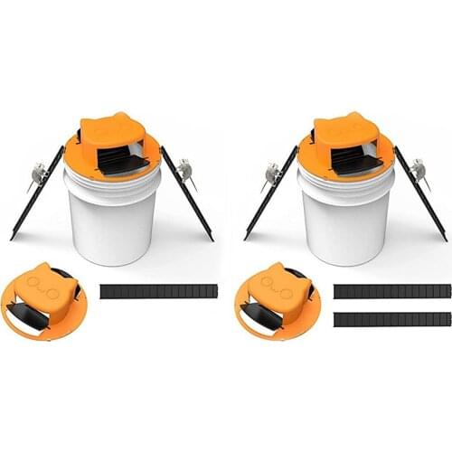 Cat Head Reusable Smart Mouse Rat Trap Plastic Flip N Slide Bucket Lid Door Style Mousetrap Accessories for Outdoor Indoor