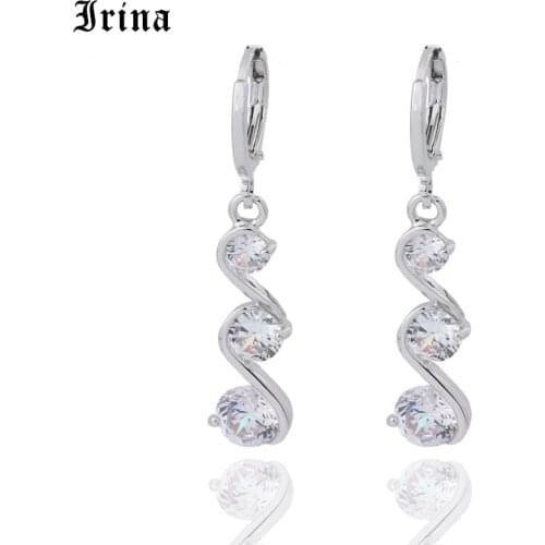 Irina earrings for women Wave Rotating Rhinestone Fashion Jewelry Tassel Earrings Simple Long Drop Earring aretes 2019