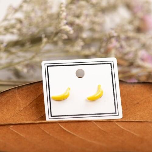 Plant Series Small Banana Multicolor Cute Ceramic Small Earrings Fashion Gift Ear Studs Jewelry Wholesale For Women Girl #LY131