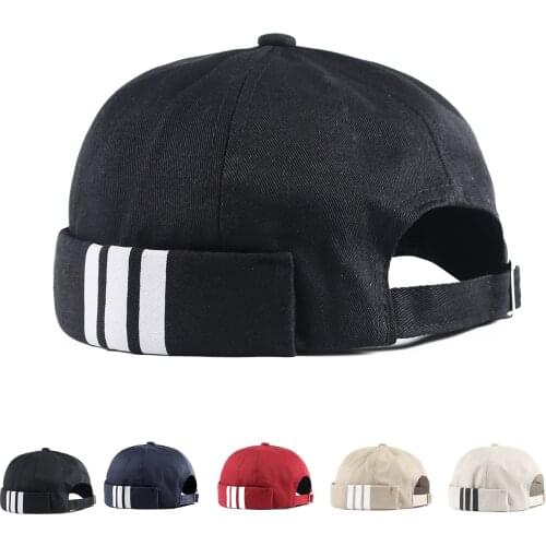 Cotton Docker Retro Brimless Cap Skull Hip-hop Hip Hop Hat for Women Men Hippie Rolled Cuff Harbour Summer Short Beanie 2020