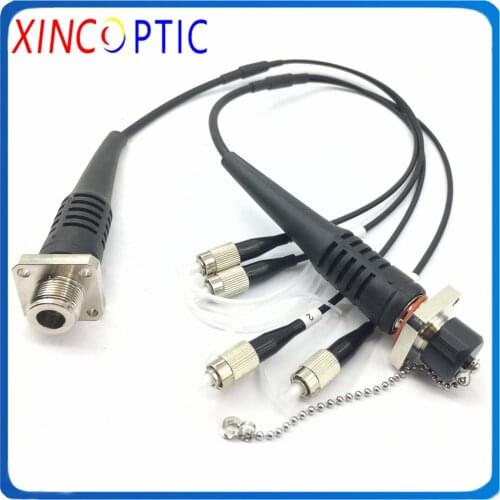 SM,2C,G657A1,4.0mm,LSZH Armored Cable,0.5M,ODC Square/Round to FC/UPC Fiber Optic Patch cord,30cm from Plug to FC/UPC Connector