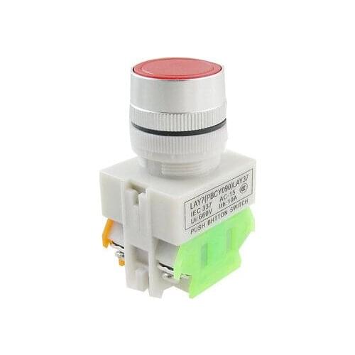 Ui 660V Ith 10A 1 NO 1 NC Red Sign Momentary Push Button Switch 4 Screw Terminal