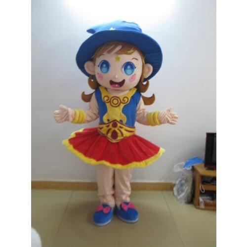 High quality girls cartoon mascot costume plush mascot costume for Halloween party event