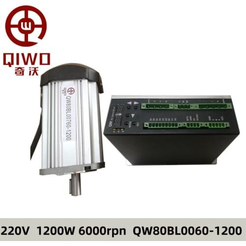 Low Noise BLDC Motor High Speed 220V 6000rpm 1.2kw 1200w Brushless Motor Single Phase Electric Servo Drive Motor for Industrial