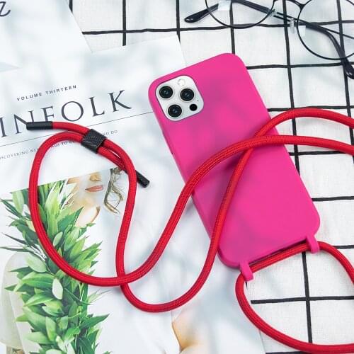 Women Fashionable Detachable Decron Strap Necklace Phone Case Smartphone Lanyard For IPhone 12 Mini Pro Max