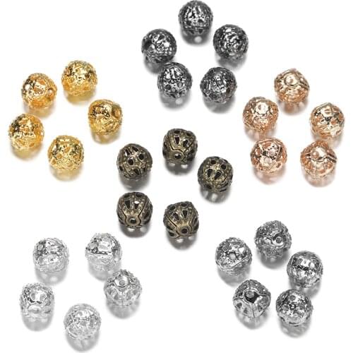 10-200pcs/lot Round Crimp Spacer Beads Caps Seed Spaced Apart Beads For Bracelet Necklace DIY Jewelry Making Findings Supplies