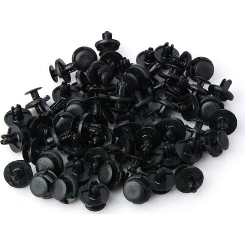 100pcs Car 7mm Hole Plastic Rivets Fastener Push Clip Black Auto Door Trim Fastener Clips
