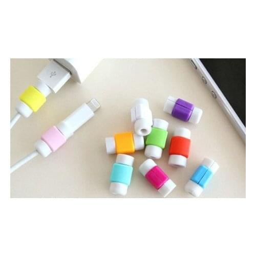 100pcs/lot Fashion New USB Cable Earphones Protector Colorful Cover For Apple Iphone 4 5 6 samsung cables guard Clips
