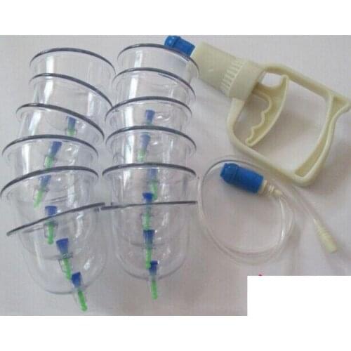 12 pieces* Biggest cups 6.1cm Chinese traditional medical massage apparatus single hijima Cupping cups vacuum therapy + pump gun