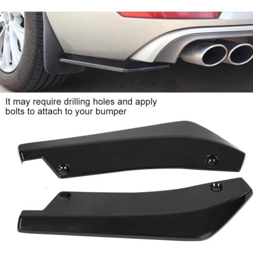 2 pcs Car Rear Bumper Lip Anti-crash Spoiler Canard Diffuser Wrap Angle Splitter Rear Bumper Spoiler