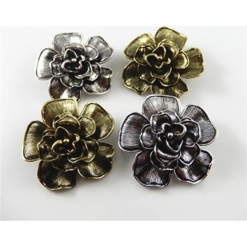 2pcs Antique Bronze Jewelry Alloy Imitation Flower Pendant Alloy Hanging Charms Jewelry Necklace Earring Bracelet Accessory
