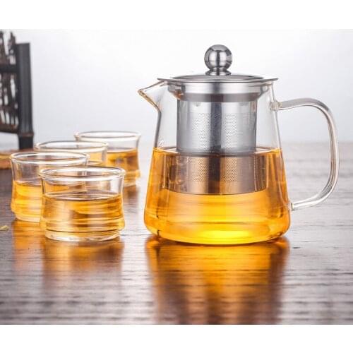 450-950ML Tea Infuser Pot Heat-resistant Glass Teapot Cup with Filter Flower Tea Pot Oolong Puer Kettle Glass Coffee Tea Pot