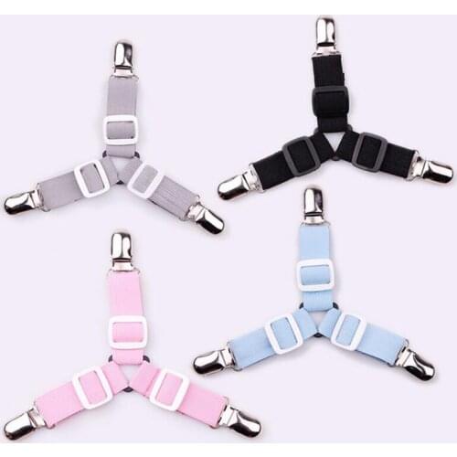 8PCS Adjustable Triangular Bed Mattress Sheet Metal Clips Grippers Straps Table Cloth Fasten Suspender Fastener Holder