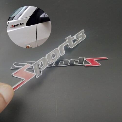 Car Styling SPORT 3D Metal Car Sports Word Letter Chrome Metal Auto Car Sticker Emblem Badge Decal Decoration Accessories