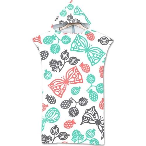 Free shipping Fox Bird Butterfly Banana Strawberry Maple Leaves RoseFlower Large Hooded Poncho Towel Pool Bath Swim Beach Towel