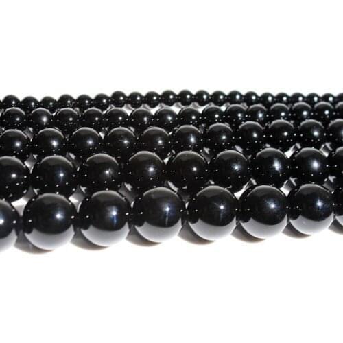 15" Strand Fashion Natural Stone Beads Black Onyx Agat Chalcedony Round Loose Beads For Jewelry Making Bracelet Neck 4-12mm