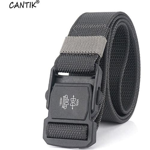 CANTIK Slide Magnetic Hard Plastic Buckle High Quality Nylon Belt Light and Anti Allergy Casual Neutral Belt for Men CBCA191