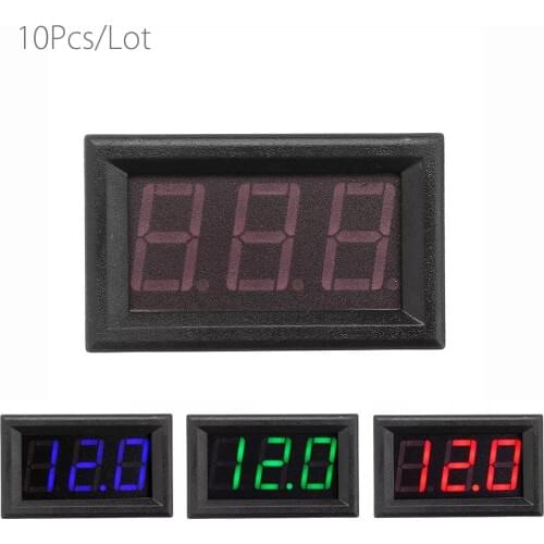 10pcs/lot Blue/Red/Green Mini Digital Voltmeter 0.56 Inch 4.5V-30V Voltage Tester Meter LED Screen Electronic Parts Accessories