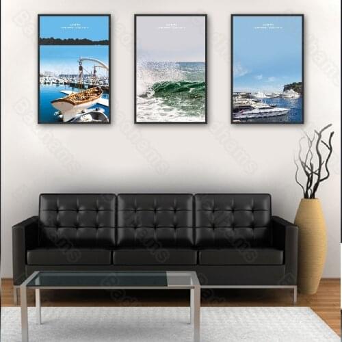 Living Room Decorative Painting Nordic Style Sofa Background Wall Dock Bedroom Bedside Canvas Hanging Painting Triptych
