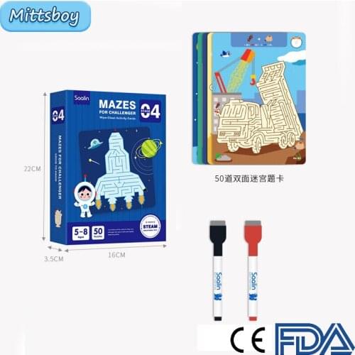 Montessori Brain Wooden Toy 3D Puzzle Walk The Maze Creative Strip Attention Tellings Stories Stacks Jigsaw Toy for Children Toy