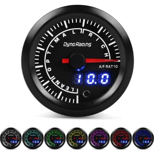 Dynoracing Dual Display 52MM 7 Colors Air fuel ratio gauge Narrowband Air fuel ratio meter with stepper motor Air/Fuel gauge