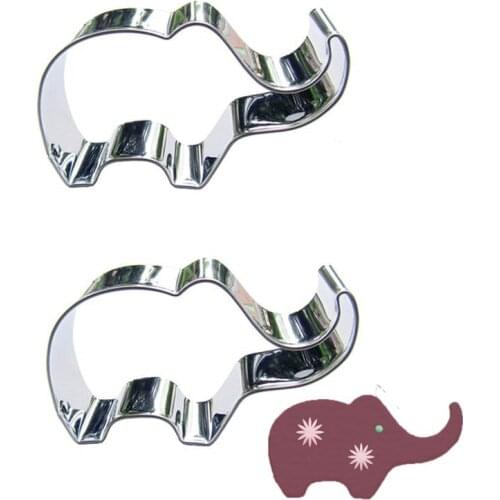 Elephant shape 2 piece biscuit cutting molds, baking tools, cake decorating soft candy tools