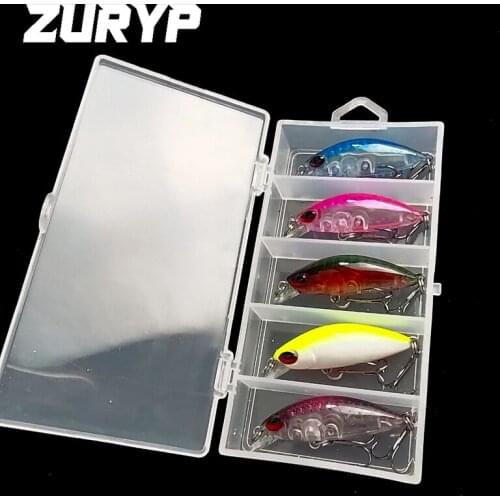 Quality 4cm/2.5g hard Bait 5pcs Kit Wobbler Lifelike Minnow Baits set Swimbait Jerkbait Trout Tackle Crankbaits with Box Hooks