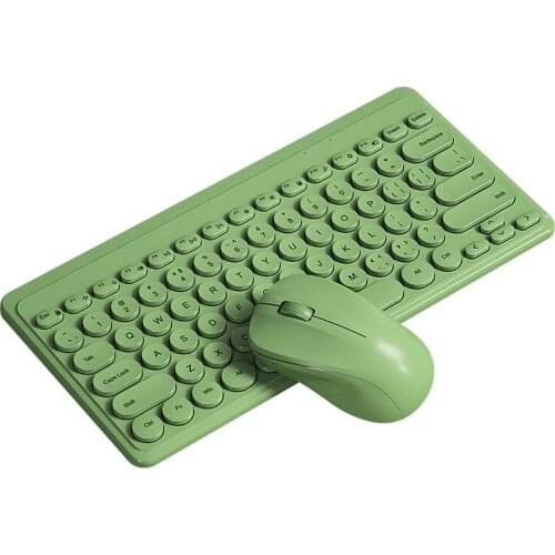 Keyboard Mouse Combo Wireless Silent Mini Gaming Round PUNK Button Keyboards Mice Kit Laptop Macbook PC External USB Keypad