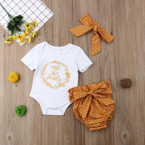 Pudcoco New Arrival 3PCS Newborn Infant Baby Girl Outfits Clothes Romper Jumpsuit Bodysuit Pants Set