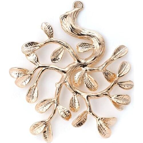 4PCS 33x39MM 24K Champagne Gold Color Plated Brass Tree Charms Pendants High Quality Diy Jewelry Accessories