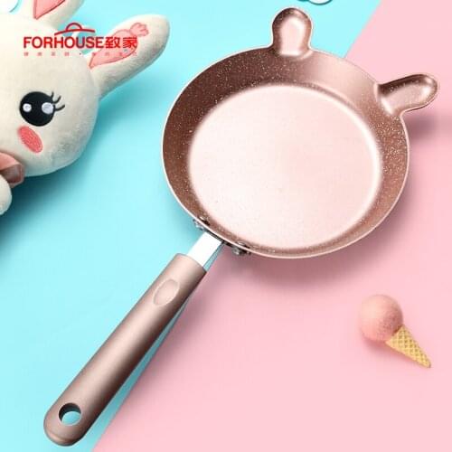 Cute Stone-Derived NonStick Frying Pan Coating 5 Layers Bottom Soft Handle Aluminum Dishwasher Safe Cooking Pan Set