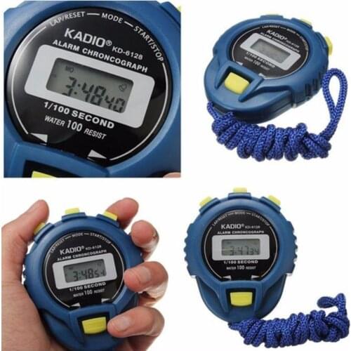 Fashion Digital LCD Stopwatch Chronograph Timer Counter Sports Alarm Tool Handheld Sports Stopwatch Timer Stop Watch With String
