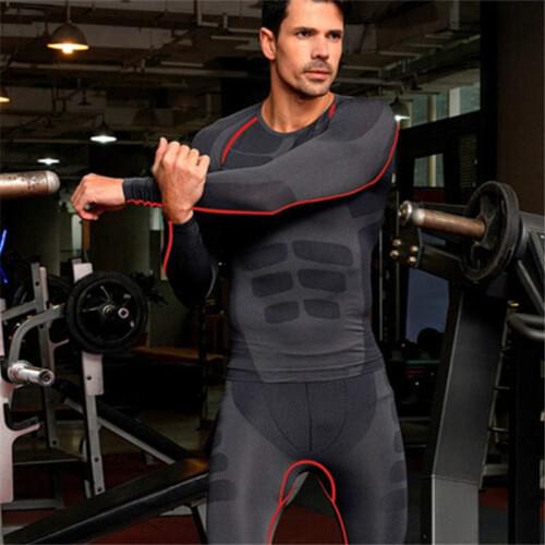 Mens Tights Sport Cycling Yoga Running Pants Skin Sexy Men Breathable Slimming Waist and Abdomen Legs Long Pants Gym Fitness