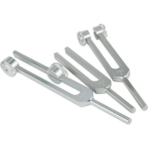 Set of 3 pcs Aluminum Sensory Tuning Forks C 128 256 512