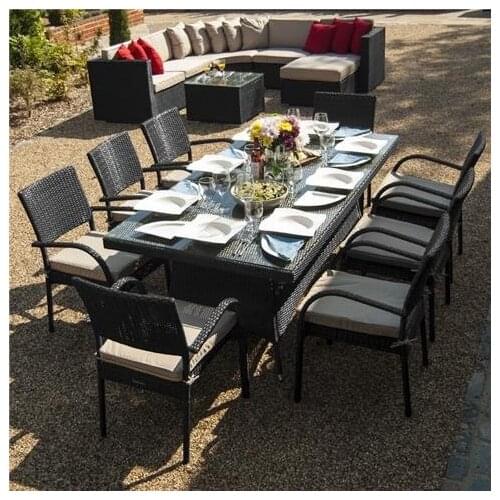 Hot Sale trade assurance led rattan glass top cube dining table and chair