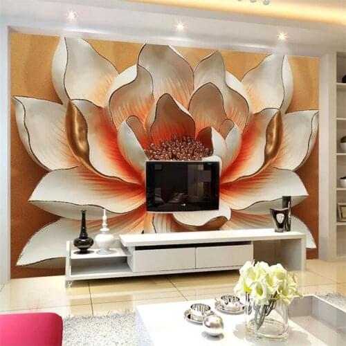Beibehang Custom Wallpapers for living room 3D flower embossed background wall living room peony decorative painting mural обои