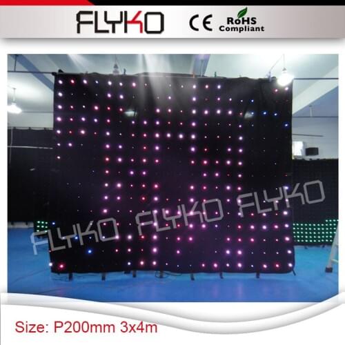 Popular hot design size 10ft x 14ft led cloth P20CM clear display video vision curtain cloth stage lighting