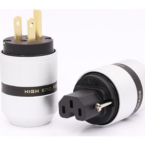 OEM Hi End Gold Plated US AC Power Plug HIFI Audio Grade Copper US plug & IEC DIY Power Cord Cable