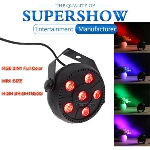 Professional 6x3W RGB 3in1 LED Flat Par Can Multi Color Auto Sound Mode Light Pumpkin Light Auto Sound Control for KTV Bar Club
