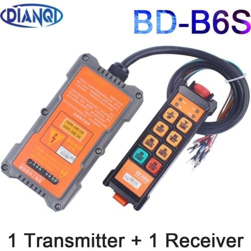 Industrial Remote Controller Switches Hoist Crane Control Lift Crane 1 transmitter+1 receiver BD-B6S AC30V-500V DC48V-600V