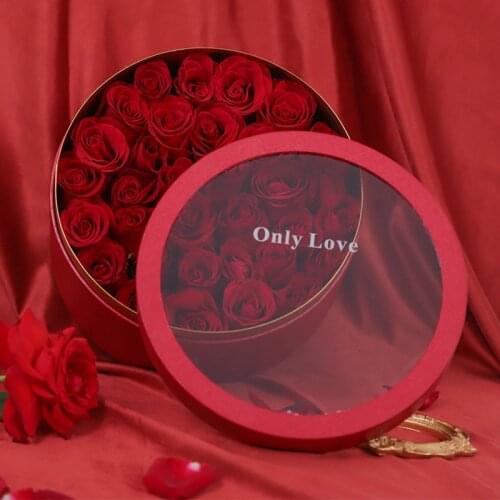 INS Transparent Fruit Flower Box round Packing Box Heart-Shaped Bouquet for Wedding Valentines Day